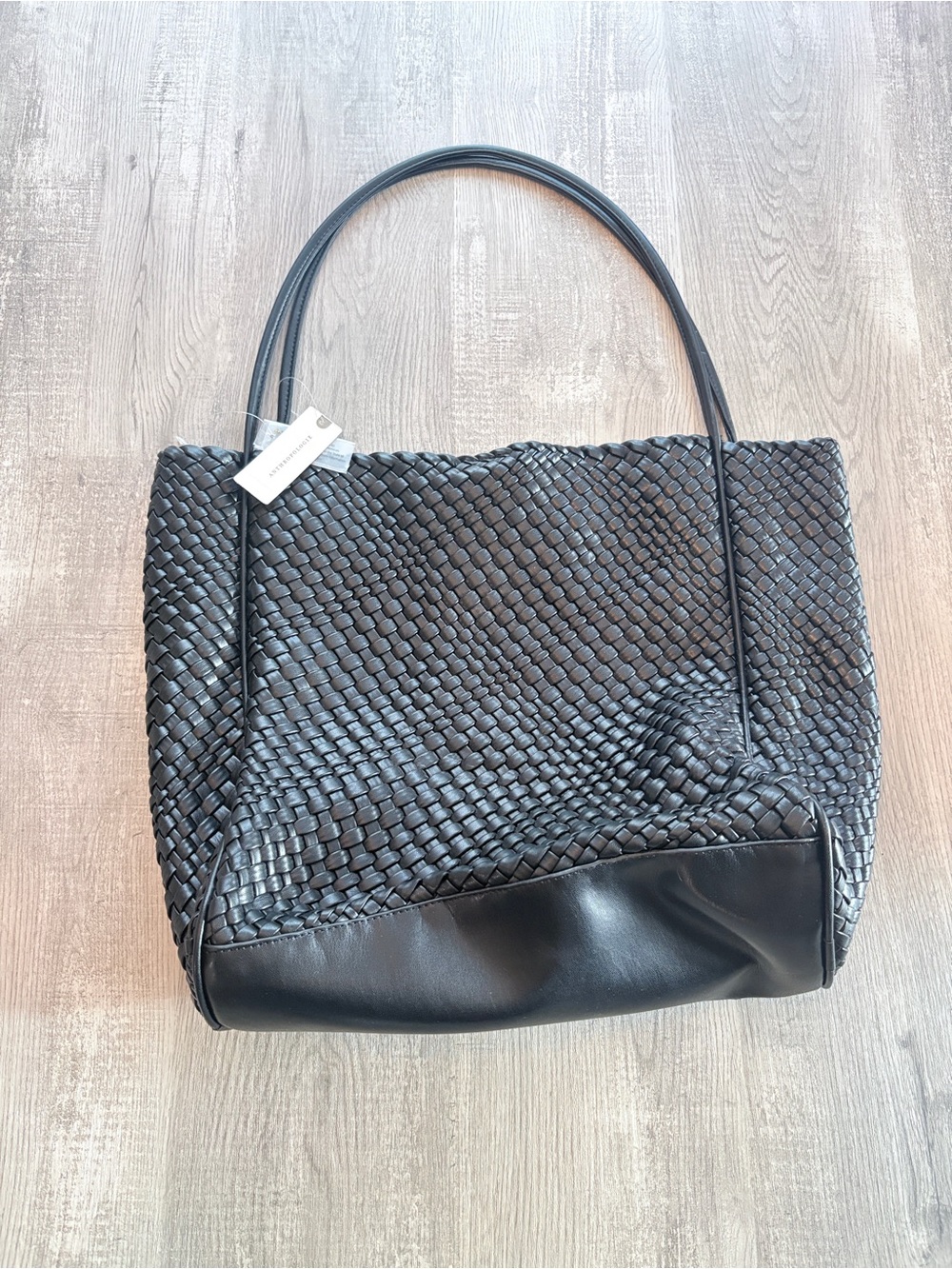 Anthropologie black woven bag